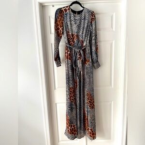 Elegant Animal Print Maxi Dress